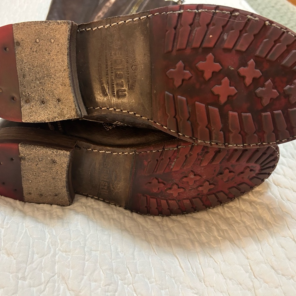 Women’s Bed Stu - Size 9 Brown Leather Boots - Tall with adjustable calf width - Picture 5 of 16